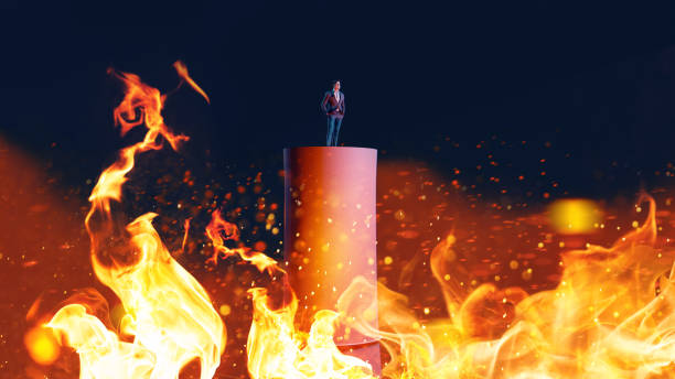 Man on a burning Platform